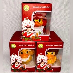 Mini TUBBZ Lot of 3 Strawberry Shortcake & Friends Scented Rubber Ducks NEW